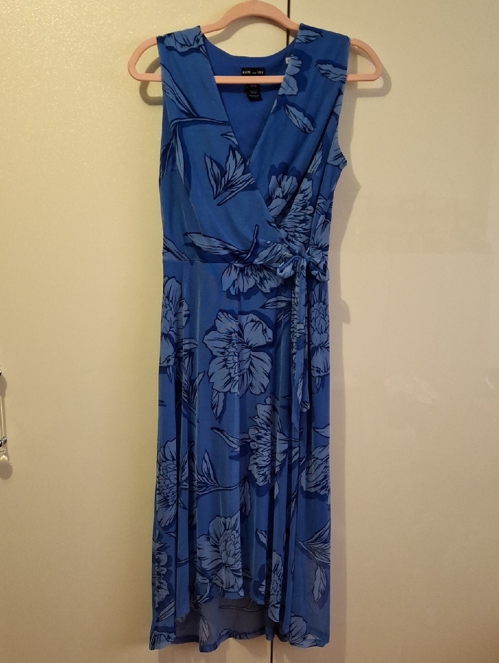 Kate And Lily Lane Bryant Blue Floral Wrap-Style Maxi Dress